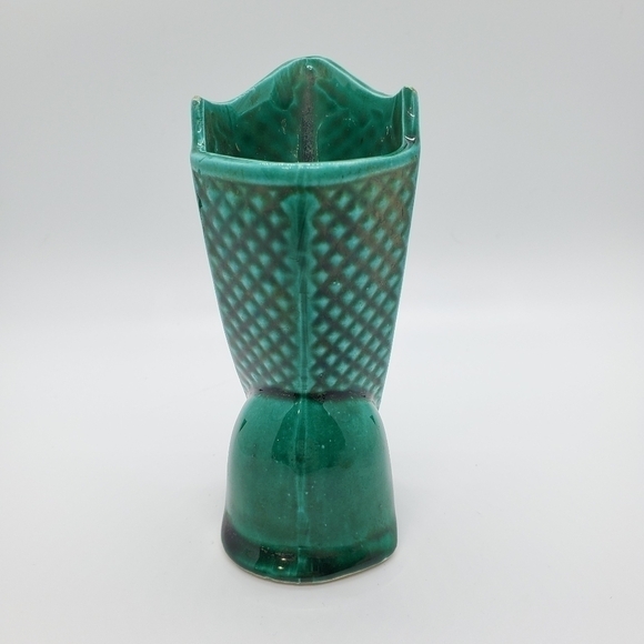 Vintage Green made in Japan mini heeled boot vase - Picture 6 of 10